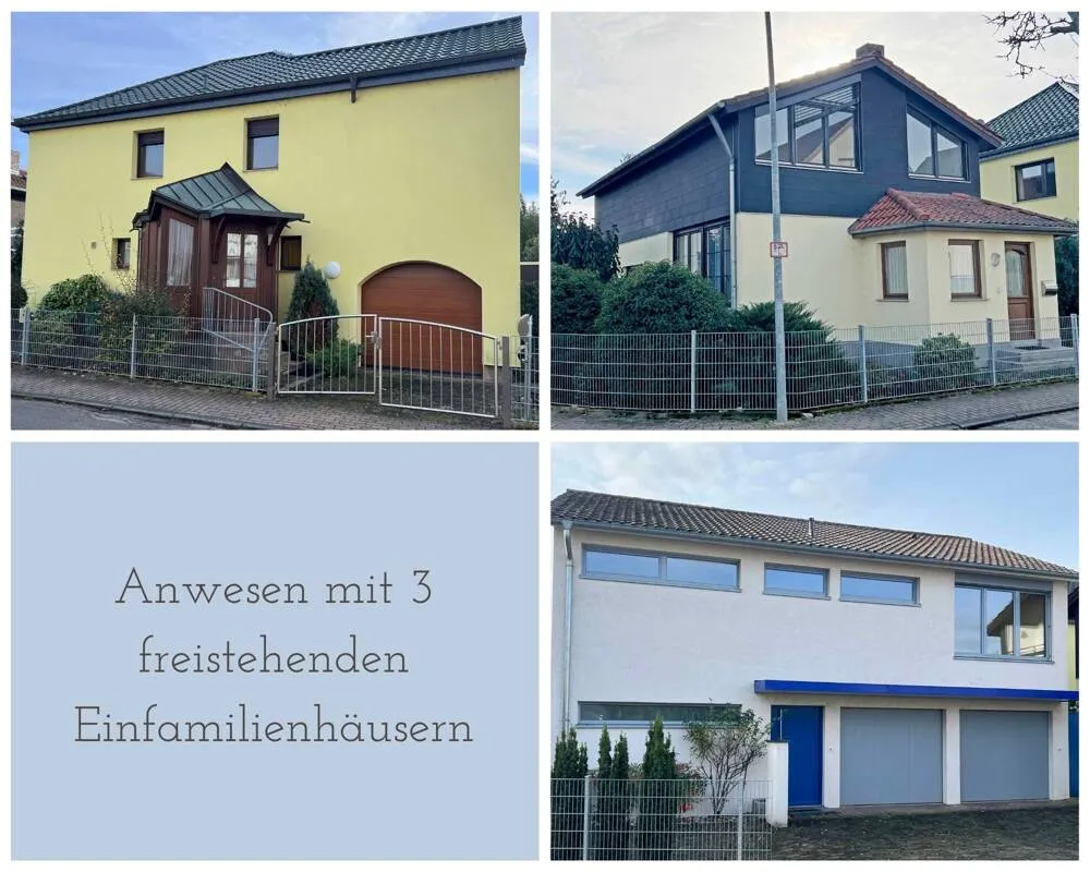 Immobilienangebot - Heddesheim - Alle - Anwesen mit 3 Einfamilienhäusern, drei Garagen in zentraler, gesuchter Lage in der Rhein-Neckar-Region