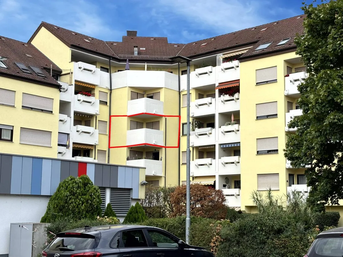 Titel Immobilienangebot - Mannheim / Rheinau - Alle - Ruhig gelegene 2-Zimmer-Eigentumswohnung mit Loggia und TG-Stellplatz